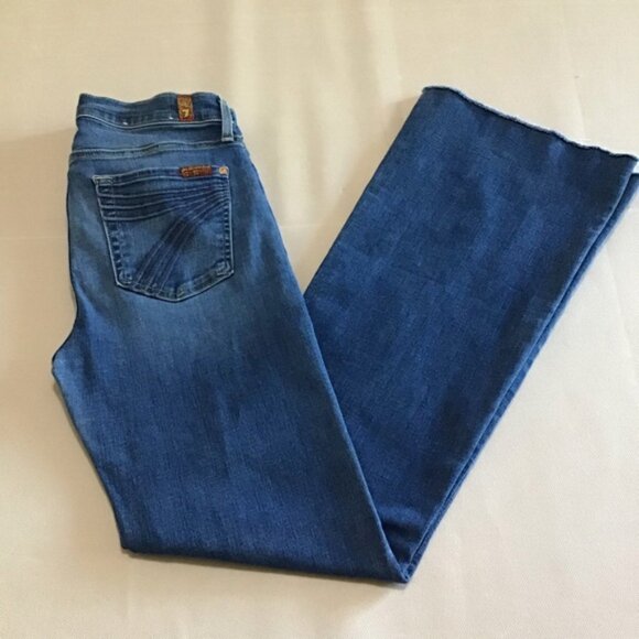 7 For All Mankind Dojo Dark Wash Denim Stretch Jeans - Picture 3 of 15